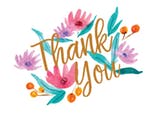 Soft Flowers - Thank You Card